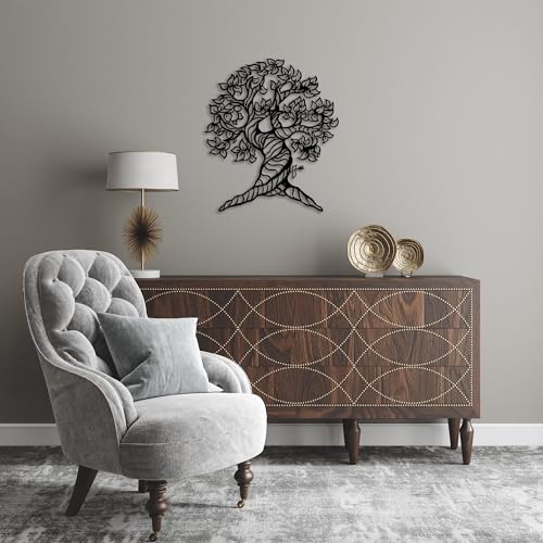Stylish Black Decorative Metal Wall Accessory, 62 x 70 cm, 100% Metal, 1.5 mm Thickness, Perfect for Modern Home Decor & Unique Wall Art