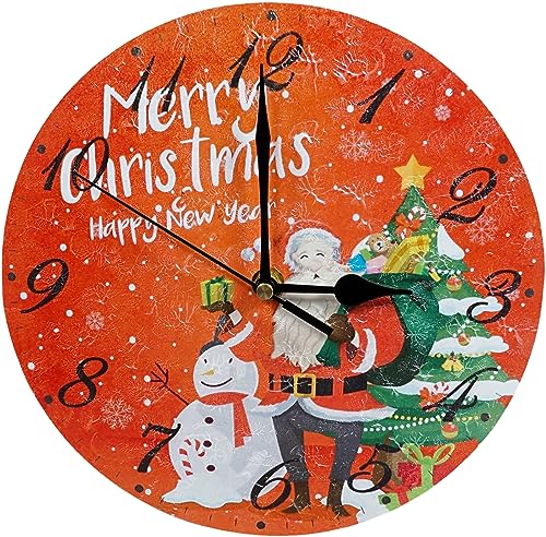 "Xmas Haus 9"" Christmas Decorative Festive Santa Wall Clock For home Decoration"