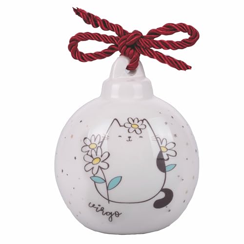 Villa d'Este Home Tivoli Oroscocats Virgo Ceramic Christmas Bauble