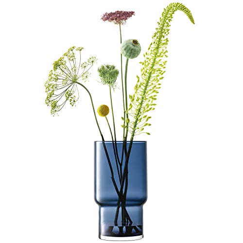 LSA International Utility Vase/Lantern H30cm Sapphire- 1 Unit - Mouthblown & Handmade Glass - UT92