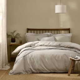 Yard Hebden Washed Cotton Duvet Cover Set (Stone, Single)