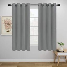 Easy-Going Blackout Curtains for Bedroom, Solid Thermal Insulated Grommet and Noise Reduction Window Drapes, Room Darkening Curtains for Living Room, 2 Panels(52x63 in,Light Gray)
