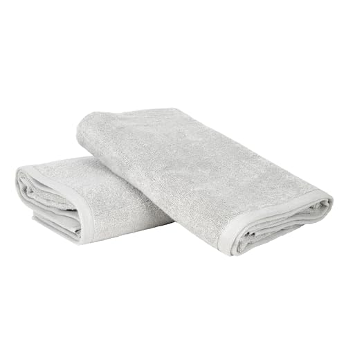 Ruggeri - Set of 2 Bath and Shower Towels 70 x 140 cm - 100% Pure Cotton Extra Soft - Towel Collection - Let's Color! (White)