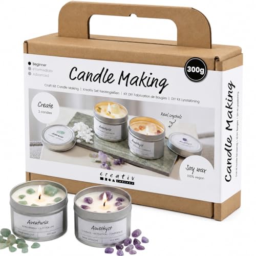 CREATIVE Mini Craft Kit Candle Making, Cream, Off White, Soy Candles, 1 Pack, Mulricolour