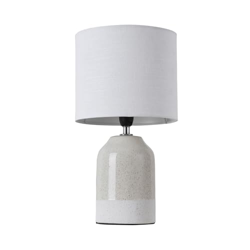Paulmann Pauleen 48022 Sandy Glow Table Light, max. 20W, for E14 Lamps, Bedside lamp, Beige/White, 230V, Ceramic/Fabric, Light Bulb not Included