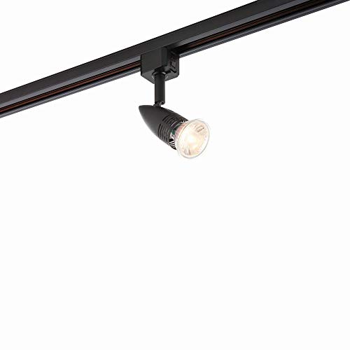Conor Multi Directional Matt Black Finish Mains Track GU10 LED Compatible Adjustable Spotlight Track Head Lighting