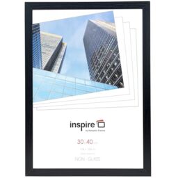 Hampton Frames - Oxford Picture Frame OXF3040NGX - 30x40cm, Black, Acrylic Front, MDF Wood Effect - Wall Mount, Portrait or Landscape - Modern Display for Photos or Art