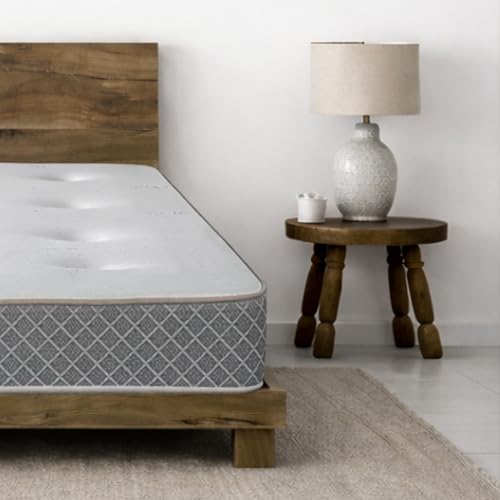 Starlight Beds Nebraska Tufted Small Single Memory Foam Mattress. Hand Tufted Hybrid Small Single Mattress with Springs & Memory Foam Layer, Soft Feel, 19cm Deep, Grey. 2ft6 x 6ft3 (75cm x 190cm)