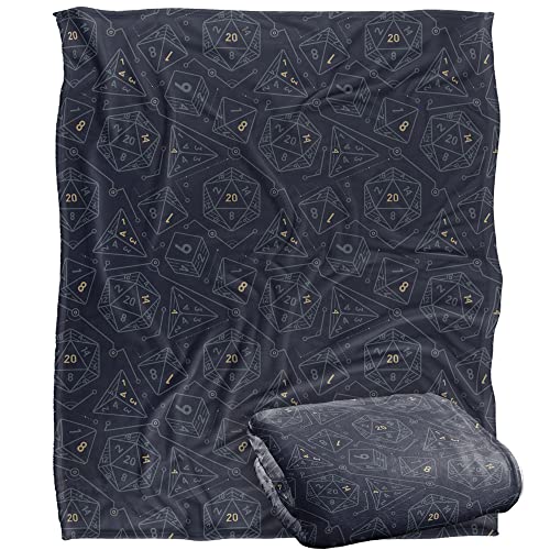 popfunk Dungeons & Dragons Dice Pattern Silky Touch Super Soft Throw Blanket 152 X 127 Cm