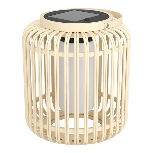 Eglo LED Solar Table lamp Marliano, Outdoor Lighting for Garden and Terrace - balcony decoration, boho lantern, rattan light fixture, IP44
