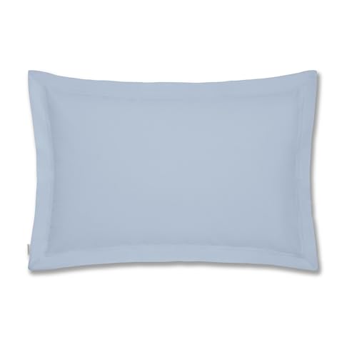 White Plain Dyed Cotton Percale Blue 200TC Oxford Pillowcase 50 x 80 cm