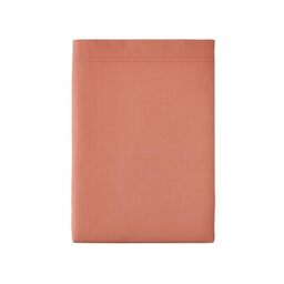 Essix Premium Cotton Percale Flat Sheet, Coral, 180 x 290 cm