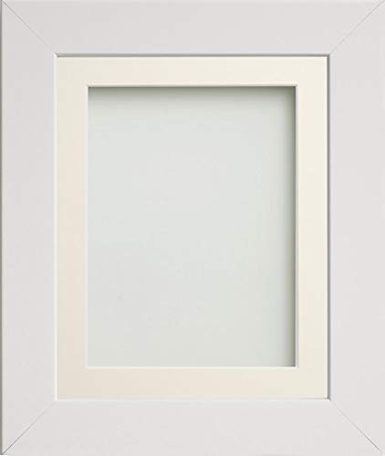 Frame Company Watson Range White 10x8 inch Picture Photo Frame with Ivory Mount for Image 6x4 inch *Choice of Sizes* Fitted with Real Glass
