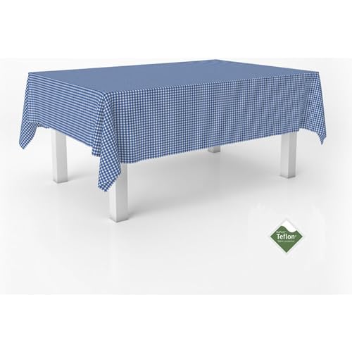 ECOMMERC3 - Stain Resistant Vichy Tablecloth for Rectangular Table Size 250 x 140 cm - Vichy Tablecloth Extra Soft and Waterproof Touch Royal