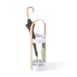 Umbra Bellwood Umbrella Stand, Space-Saving Umbrella Stand, Great for the Front Door/Entryway, White Natural
