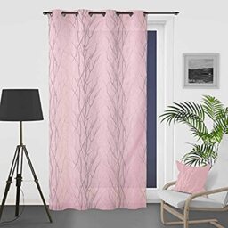 Soleil d'ocre Curtain, Polyester, Pink, 140 x 250 cm