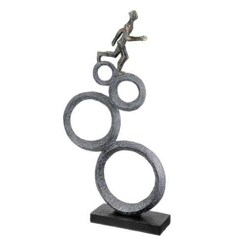 Casablanca Running Sculpture Made of Resin Antique Finish Anthracite/Copper Runner Motif H 47 cm W 26 cm D 7.5 cm Decorative Art Figure Statue