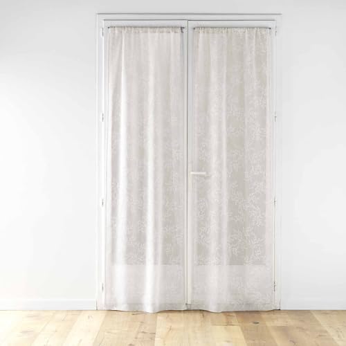 Douceur d'Intérieur, 2 x 70 x 200 cm Karla Taupe Woven Embroidered Curtain Tape