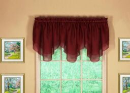"Today's Curtain Emelia Original Voile Ascot 25"", Burgundy, 40"" W x 25"" L"