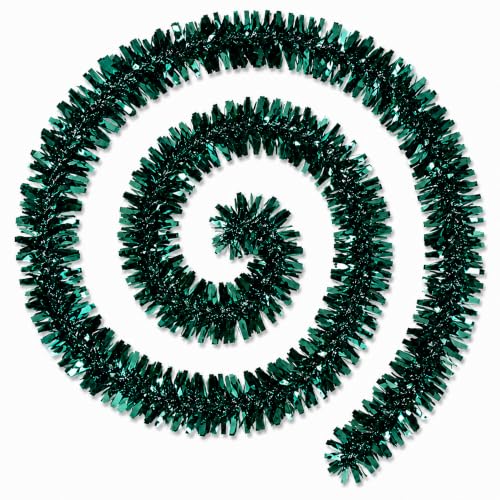 4 Pcs Chunky Christmas Tinsel Garland 2m Emerald Xmas Decoration