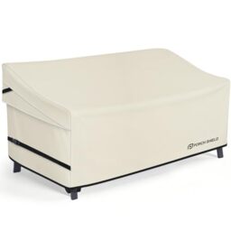 Porch Shield 600D Waterproof Outdoor Deep Seat Sofa Cover ???Patio Furniture Couch Cover 79W x 40D x 35H inch, Beige