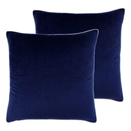Paoletti Meridian Twin Pack Polyester Filled Cushions, Navy/Silver, 55 x 55cm