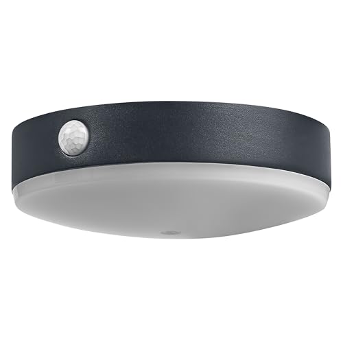 OSRAM Endura Style Tossa Solar wall Light, Warm White Light (3000K), Integrated Sensor, usable Without Power, Burning time up to Eight Hours, IP44 Protection, Black