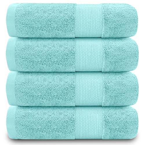 GC GAVENO CAVAILIA 700 GSM Premium Quality Hand Towels, Extra Absorbent 4pk 100% Ringspun Cotton Towel, Turquoise, 4PK