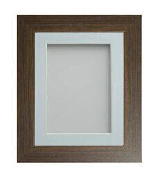 Frame Company Watson Brown Picture Photo Frame fitted with Perspex, 16x12 inch with Light Blue Mount for image size 13x9 inch