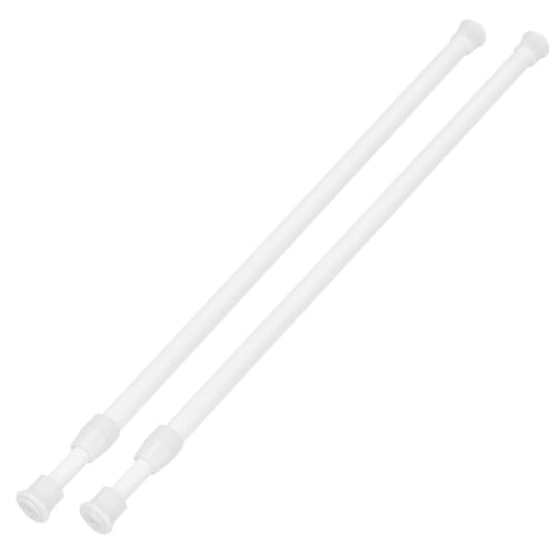 2Pack Tension Curtain Rod Cupboard Bars Extendable 28-48 inch White Spring Tension Rods