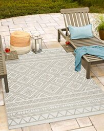 Mia's Adora Modern Rug, Boho Style, Suitable for Indoor and Outdoor Use, Especially Flat, Ideal for Kitchen and Dining Room, But Also for Balcony or Patio, Design 2, 760 Beige, 120 cm Round