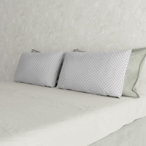 Italian Bed Linen Max Color Pair of Plain Pillowcases, 100% Cotton, 20 x 12 x 1.5 cm, 2 Units 20x12x1.5 cm Pois Rosa Antico