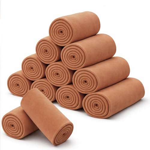 Newwiee 12 Pcs Fleece Throw Blankets Bulk 50 x 60 in Outdoor Wedding Guest Gifts Soft Lightweight Sleepover Party Lap Blankets Pet Sofa Couch Home Office Donation Homeless (Rust Red)
