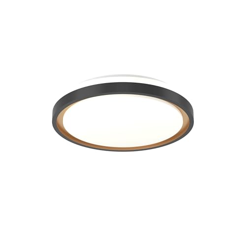 Eglo Connect.z Smart Home LED Ceiling Light Fixture Maleramara-Z, ZigBee + Matter, app and Voice Control Alexa, Warm to Cool White, RGB, dimmable lamp, Black, Gold, Ø 35.7 cm