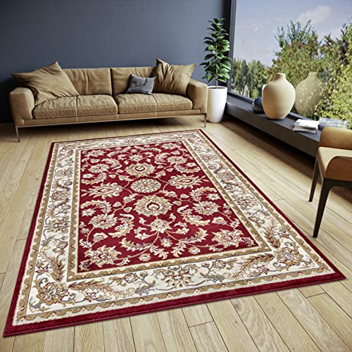 Hanse Home Reni Oriental Rug - Oriental Runner Classic Densely Woven with Ornaments and Flower Motifs Soft Short Pile for Bedroom, Dining Room, Living Room, Hallway - Red Cream, 80 x 120 cm