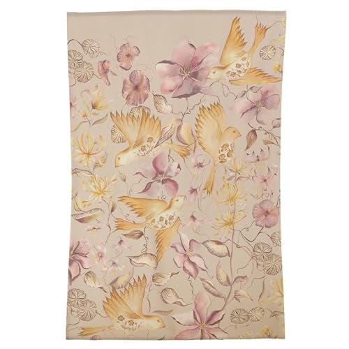 Voyage Maison Floella Rug – Handcrafted 100% Viscose Watercolour Floral Birds Rug (Mauve - 120x180cm)