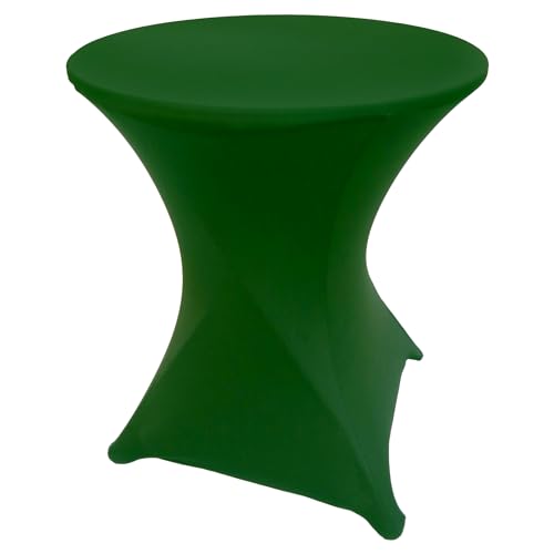 Goldstream Point Hunter Green 24 Inch Round x 30 Inch Tall Spandex Cocktail Tablecloth Folding Cover Stretch