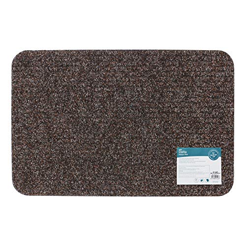 JVL Delta Ribbed Lightweight Indoor Entrance Door Mat, Brown