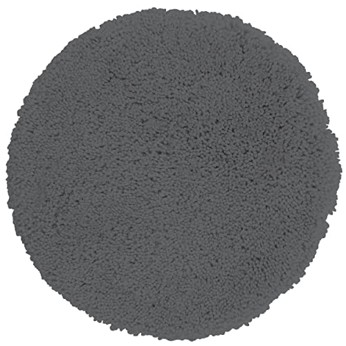 Spirella Bath Mat Shower Mat Microfibre High Pile Fluffy Non-Slip Suitable for Underfloor Heating 110 cm Round Granite Grey