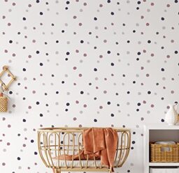 Irregular Polka Dot Wall Stickers Purple & Pink Circle Spot Wall Decals for Kids Childrens Bedroom Nursery Peel & Stick Wall Art [180 Pack] (Purple & Pink Mini)