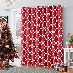 Melodieux Moroccan Fashion Room Darkening Blackout Grommet Top Curtains, 100 by 96 Inch, Red (1 Panel)