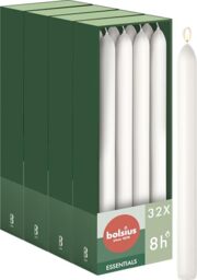 Smooth Dinner Candles - 23cm - 32 Pieces - White - Bolsius