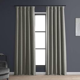 HPD Half Price Drapes Solid Thermal Insulated Blackout Curtains for Bedroom 50 X 96 Signature Linen Window Treatment Curtain (1 Panel), FLCH-FMBO20129-96, Destination Slate
