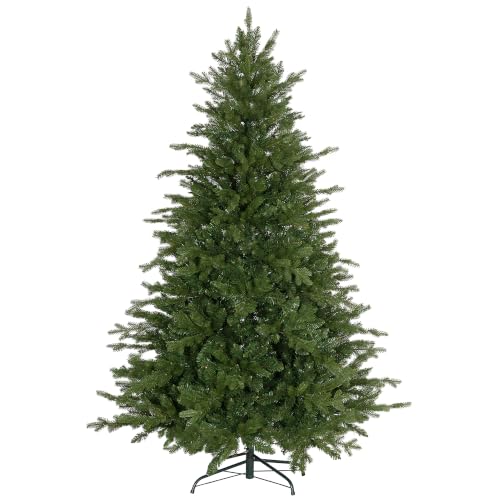 HOMCOM 6ft Artificial Christmas Tree with 1821 Realistic Tips, Hinged, Wide