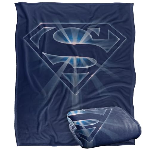 Superman Glowing Shield Silky Touch Super Soft Throw Blanket 152 X 127 Cm