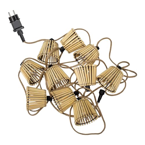 Okinawa Outdoor String Lights Jute Cable L8m Brown New Garden