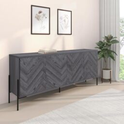 Dorel Home Charlene Sideboard with 4 doors in Grey Fish Oak, 75 x 175 x 38cm (H x W x D)
