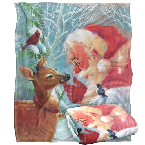Jq Licensing - Lc Christmas Santa And New Fawn Silky Touch Super Soft Throw Blanket 152 X 127 Cm