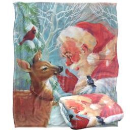 Jq Licensing - Lc Christmas Santa And New Fawn Silky Touch Super Soft Throw Blanket 152 X 127 Cm