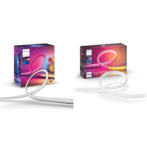 Philips Hue Gradient Lightstrip for 55 Inch TVs, Sync with Media and Gaming Smart Entertainment LED & Gradient Light Strip 2m. for Syncing with Entertainment, Media and Music. with Bluetooth